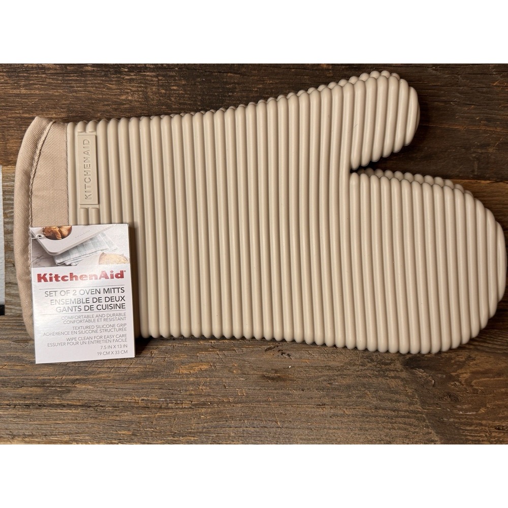 KitchenAid Silicone Oven Mitts 2-Pack · 7"x13" Milkshake Tan ·‎ Heat Safe